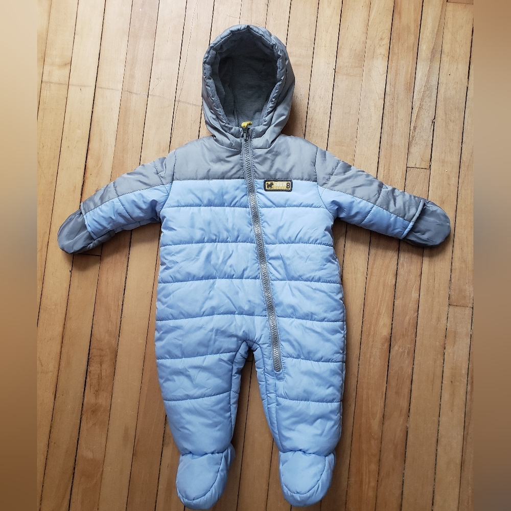 Carter's Light Blue and Gray Puffer Snowsuit